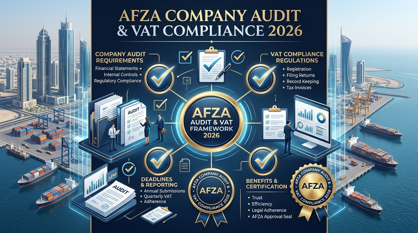 Ajman Free Zone AFZA company annual audit and VAT compliance framework approved auditor 2026
