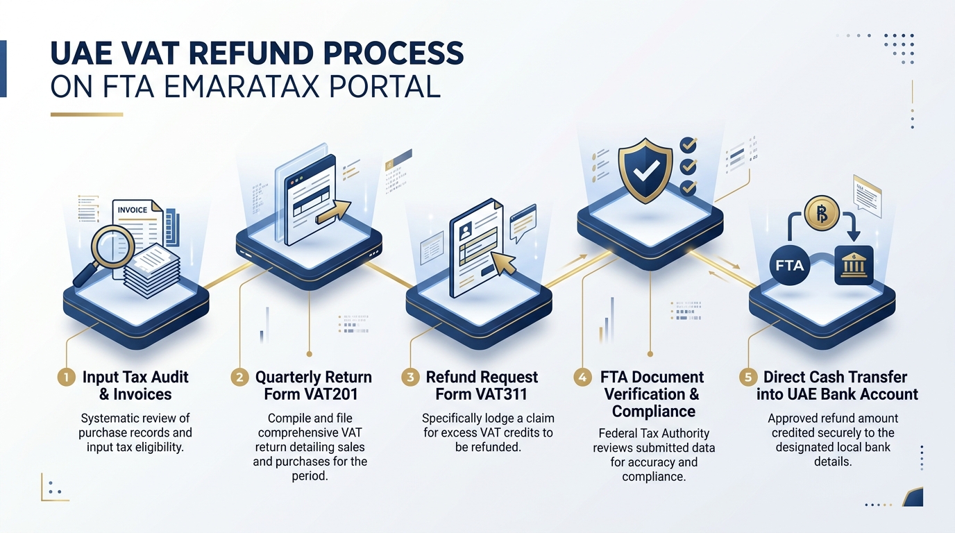 UAE VAT Refund Process Flowchart on FTA EmaraTax Portal