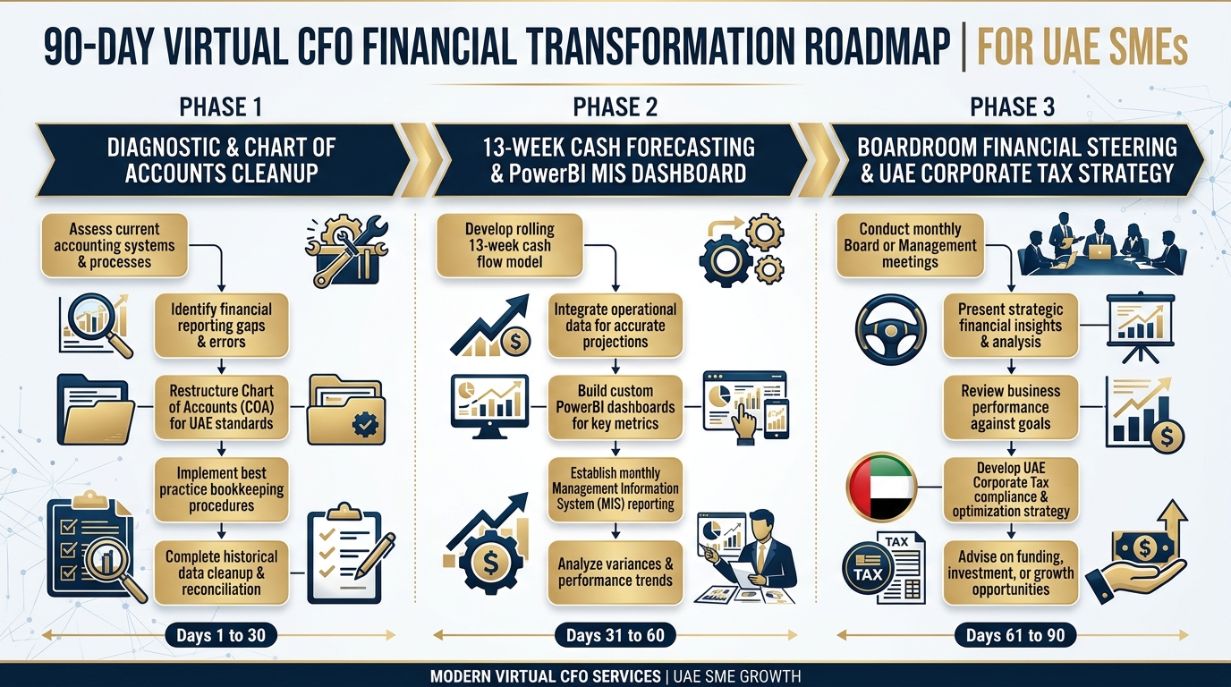 90-Day Virtual CFO Financial Transformation Roadmap for UAE SMEs